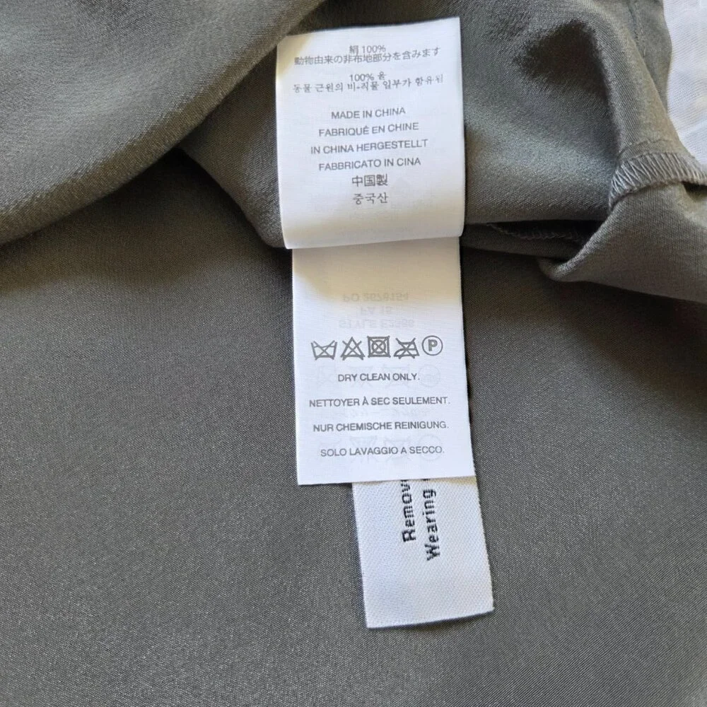 J Crew Blouse Womens 4 Gray 100% Silk Blouse Cap Sleeve Business Casual Classic